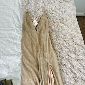 Gold Sleeveless Maxi Dress